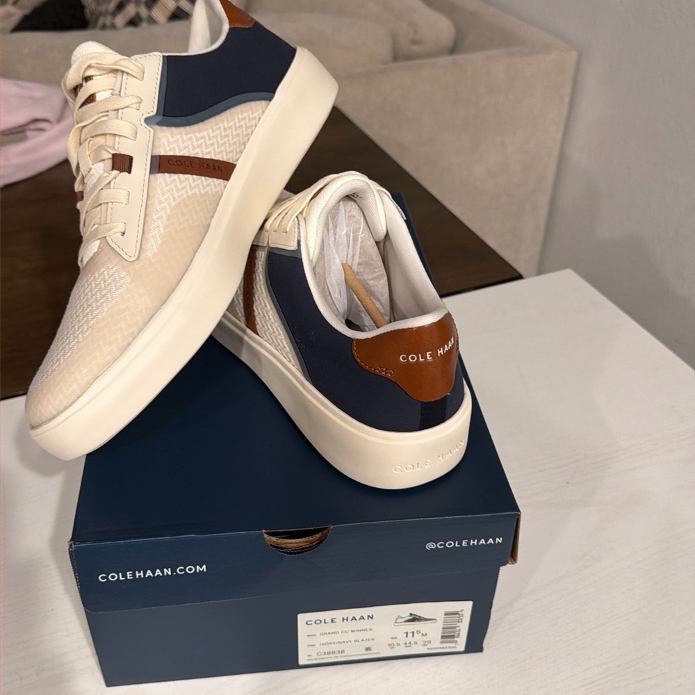 Cole Haan Men's Sneakers in Cream, Navy & Brown
